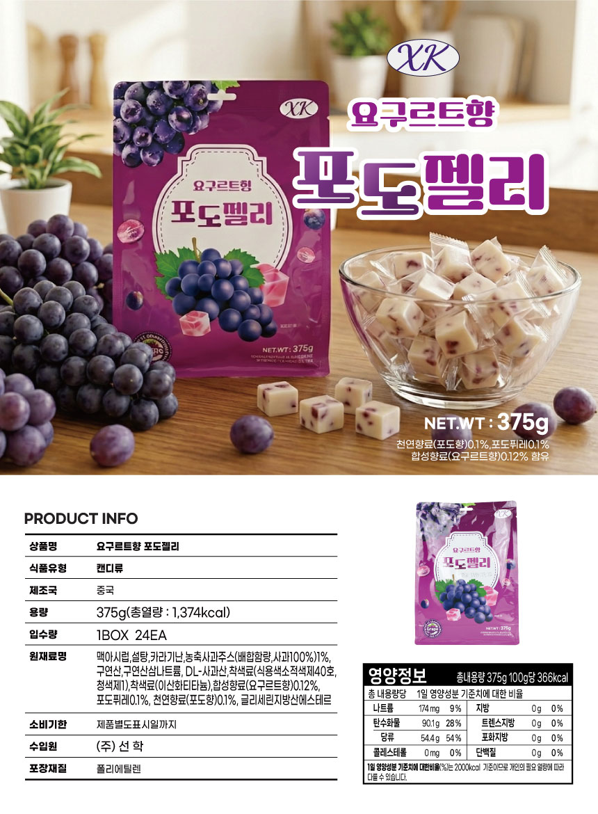 웰크리 요구르트향 포도젤리 상세 이미지 2