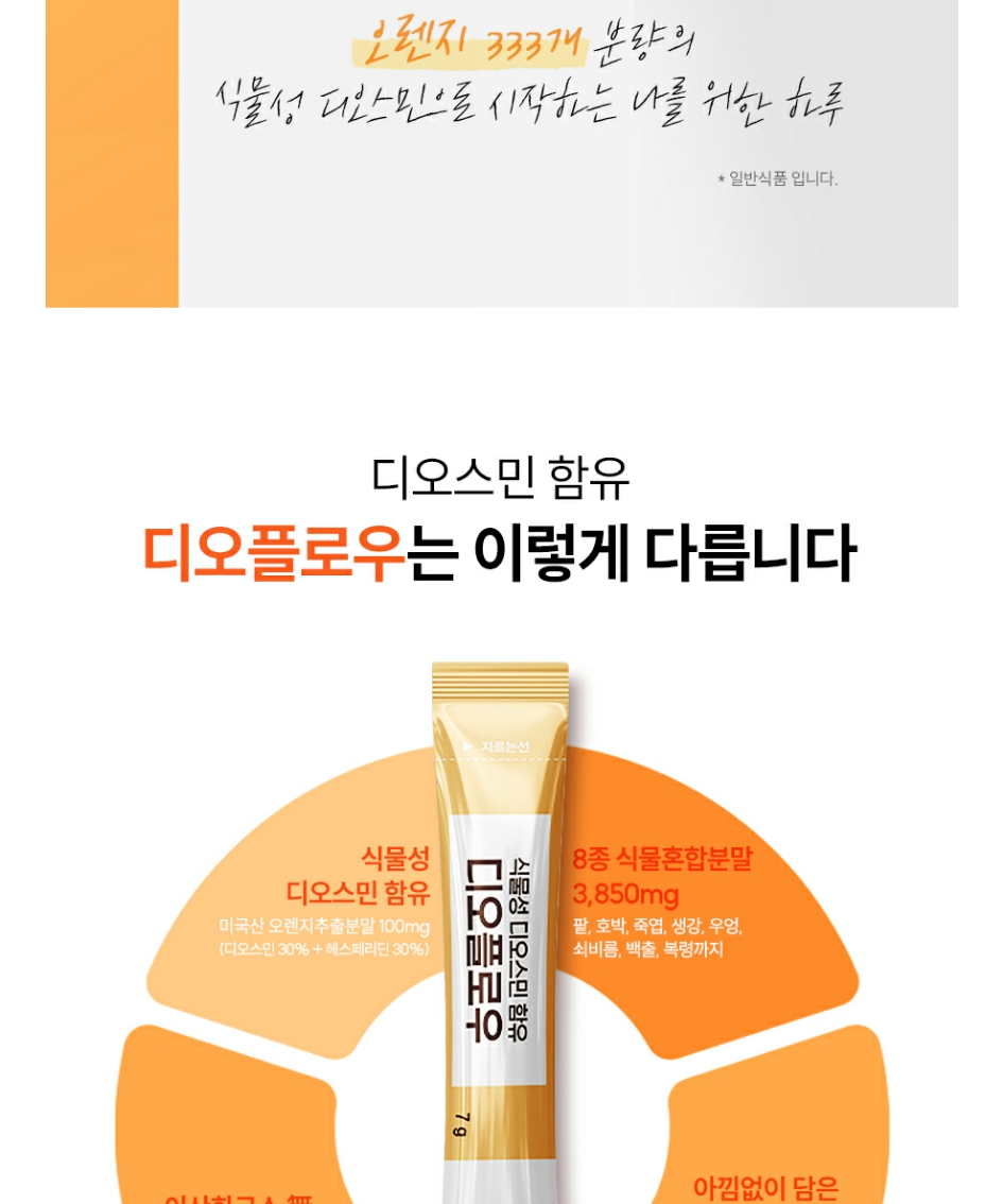 일양약품 식물성 디오스민 함유 디오플로우 7g 14포 (카톤발주만가능) 상세 이미지 3